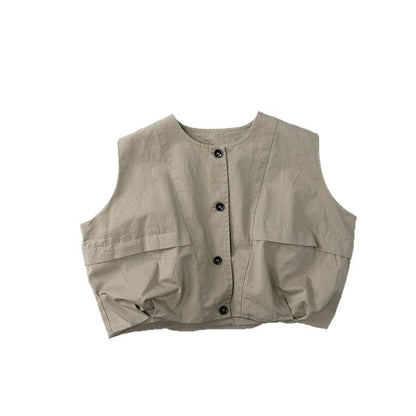 ベスト フラップポケットノーカラーベスト【mh0010870】