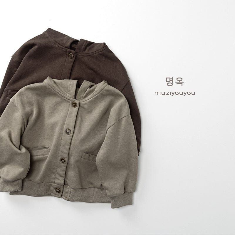 カーディガン・パーカー フロントボタンフーディスウェットジャケット【mh0010871】