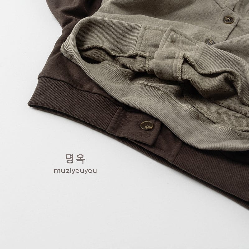 カーディガン・パーカー フロントボタンフーディスウェットジャケット【mh0010871】