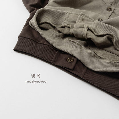 カーディガン・パーカー フロントボタンフーディスウェットジャケット【mh0010871】