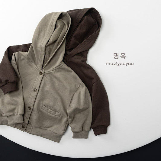 カーディガン・パーカー フロントボタンフーディスウェットジャケット【mh0010871】