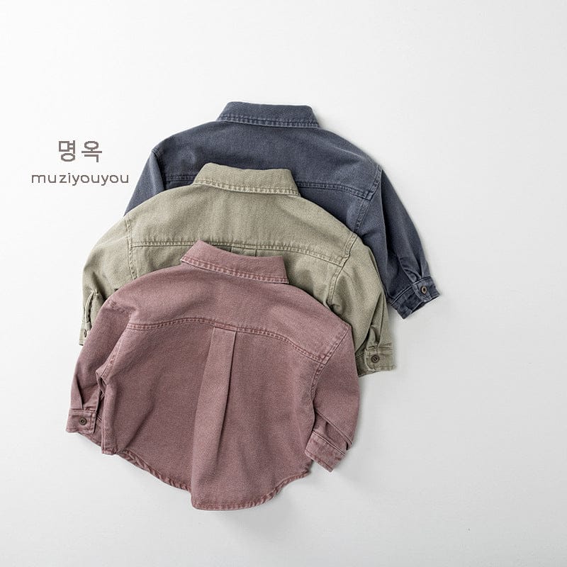 長袖シャツ・ブラウス くすみカラーコーデュロイ長袖シャツ【mh0010874】