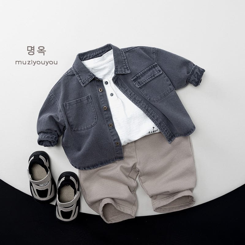 長袖シャツ・ブラウス くすみカラーコーデュロイ長袖シャツ【mh0010874】