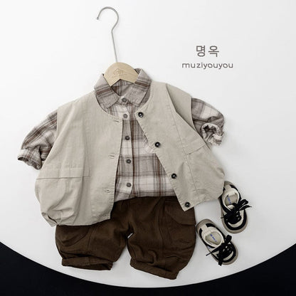 長袖シャツ・ブラウス レトロチェックルーズ長袖シャツ【mh0010877】