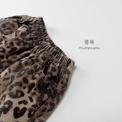 ロングパンツ・スウェットパンツ レオパードコットンイージーパンツ【mh0010880】