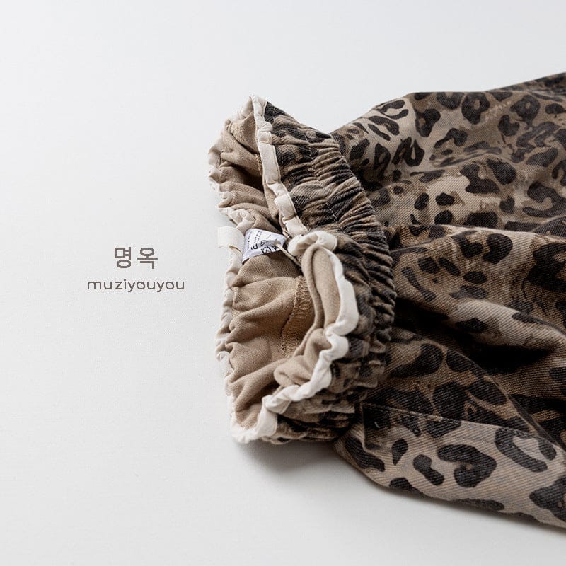 ロングパンツ・スウェットパンツ レオパードコットンイージーパンツ【mh0010880】