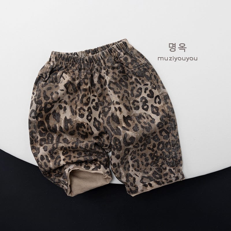 ロングパンツ・スウェットパンツ レオパードコットンイージーパンツ【mh0010880】