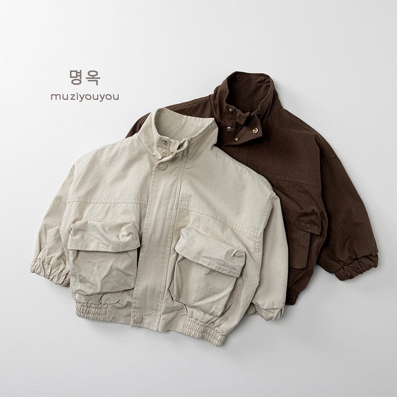 ショートコート・ジャケット・ジャンパー ビッグポケットシンプルブルゾンジャケット【mh0010882】