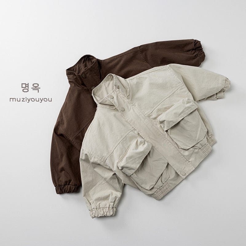 ショートコート・ジャケット・ジャンパー ビッグポケットシンプルブルゾンジャケット【mh0010882】