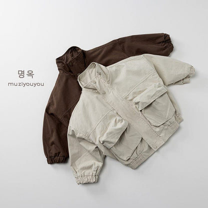 ショートコート・ジャケット・ジャンパー ビッグポケットシンプルブルゾンジャケット【mh0010882】