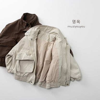 ショートコート・ジャケット・ジャンパー ビッグポケットシンプルブルゾンジャケット【mh0010882】