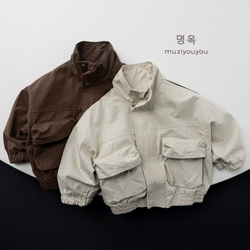 ショートコート・ジャケット・ジャンパー ビッグポケットシンプルブルゾンジャケット【mh0010882】