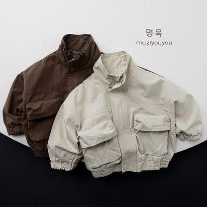 ショートコート・ジャケット・ジャンパー ビッグポケットシンプルブルゾンジャケット【mh0010882】