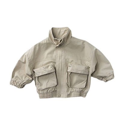 ショートコート・ジャケット・ジャンパー ビッグポケットシンプルブルゾンジャケット【mh0010882】