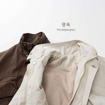 ショートコート・ジャケット・ジャンパー ビッグポケットシンプルブルゾンジャケット【mh0010882】