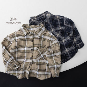 長袖シャツ・ブラウス Plaid Casual Versatile Shirt チェックシャツ【mh0012035】