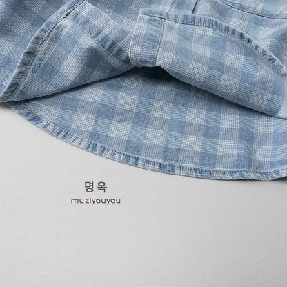 長袖シャツ・ブラウス Plaid Denim Shirt Cardigan Jacket チェック柄 デニムシャツ ジャケット【mh0012011】