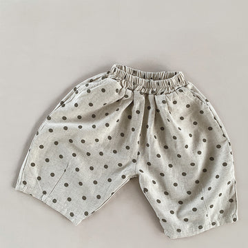 ロングパンツ・スウェットパンツ Polka Dot Cotton Linen Loose Pants みずたま コットンリネン ルーズパンツ【mh0012003】