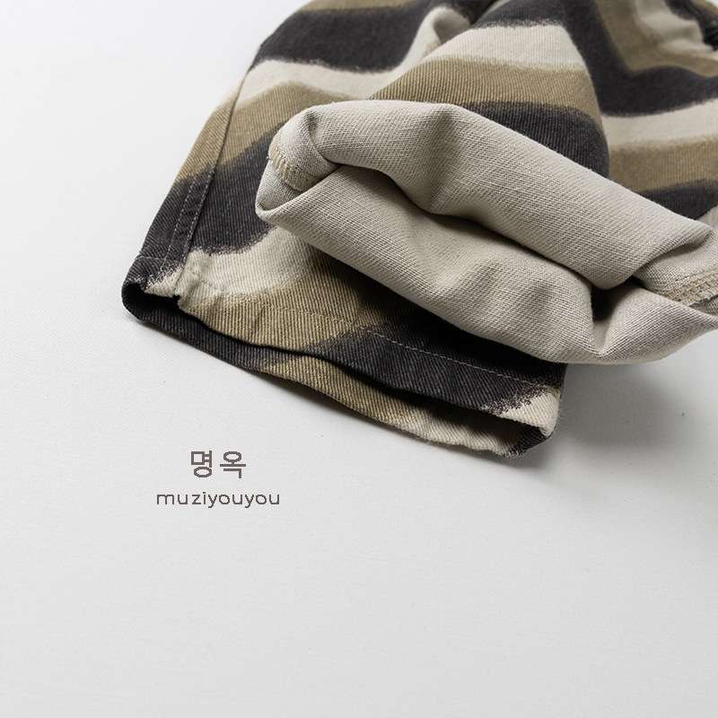 ロングパンツ・スウェットパンツ Striped Loose Cotton Slacks ストライプ柄 ルーズパンツ【mh0012012】