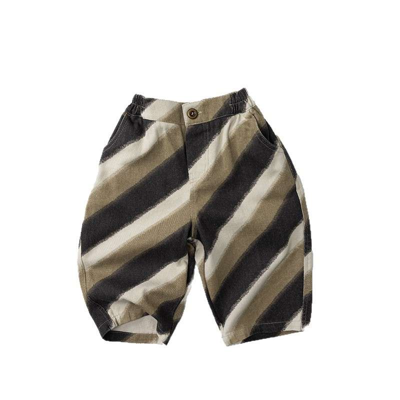 ロングパンツ・スウェットパンツ Striped Loose Cotton Slacks ストライプ柄 ルーズパンツ【mh0012012】