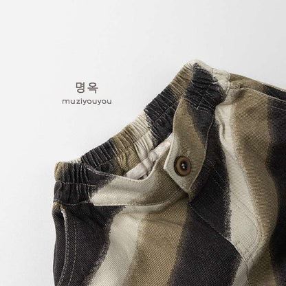 ロングパンツ・スウェットパンツ Striped Loose Cotton Slacks ストライプ柄 ルーズパンツ【mh0012012】