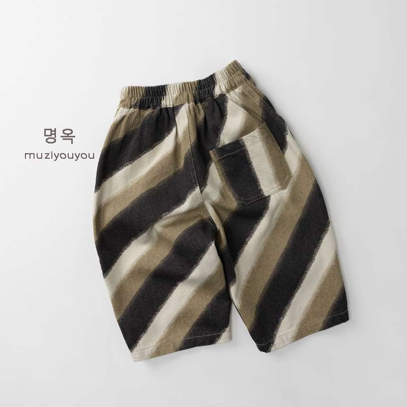 ロングパンツ・スウェットパンツ Striped Loose Cotton Slacks ストライプ柄 ルーズパンツ【mh0012012】