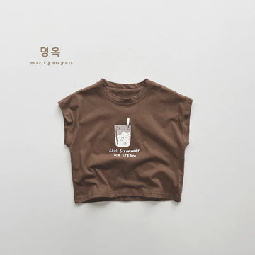 タンクトップ・キャミソール・ノースリーブトップス キッズトップス ノースリーブTシャツ タンクトップ アイスクリームプリント 2カラー【mh0004847】