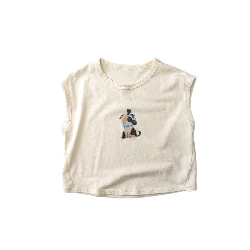 タンクトップ・キャミソール・ノースリーブトップス プリントノースリーブTシャツ【mh0010464】