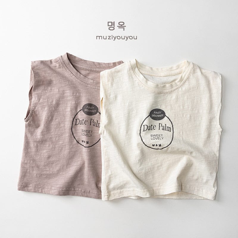 タンクトップ・キャミソール・ノースリーブトップス ロゴプリントノースリーブTシャツ【mh0010472】