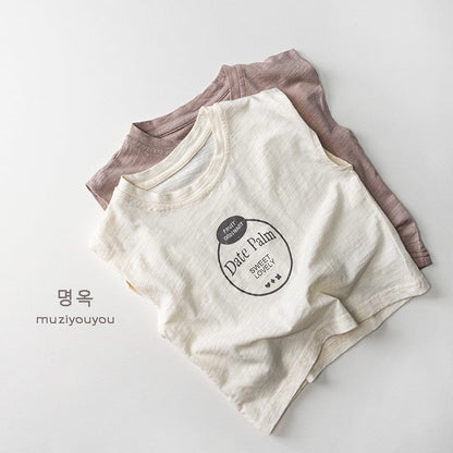 タンクトップ・キャミソール・ノースリーブトップス ロゴプリントノースリーブTシャツ【mh0010472】