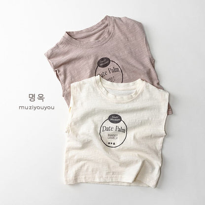 タンクトップ・キャミソール・ノースリーブトップス ロゴプリントノースリーブTシャツ【mh0010472】