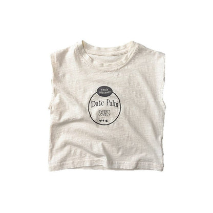 タンクトップ・キャミソール・ノースリーブトップス ロゴプリントノースリーブTシャツ【mh0010472】