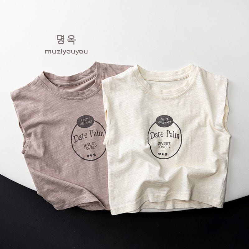 タンクトップ・キャミソール・ノースリーブトップス ロゴプリントノースリーブTシャツ【mh0010472】