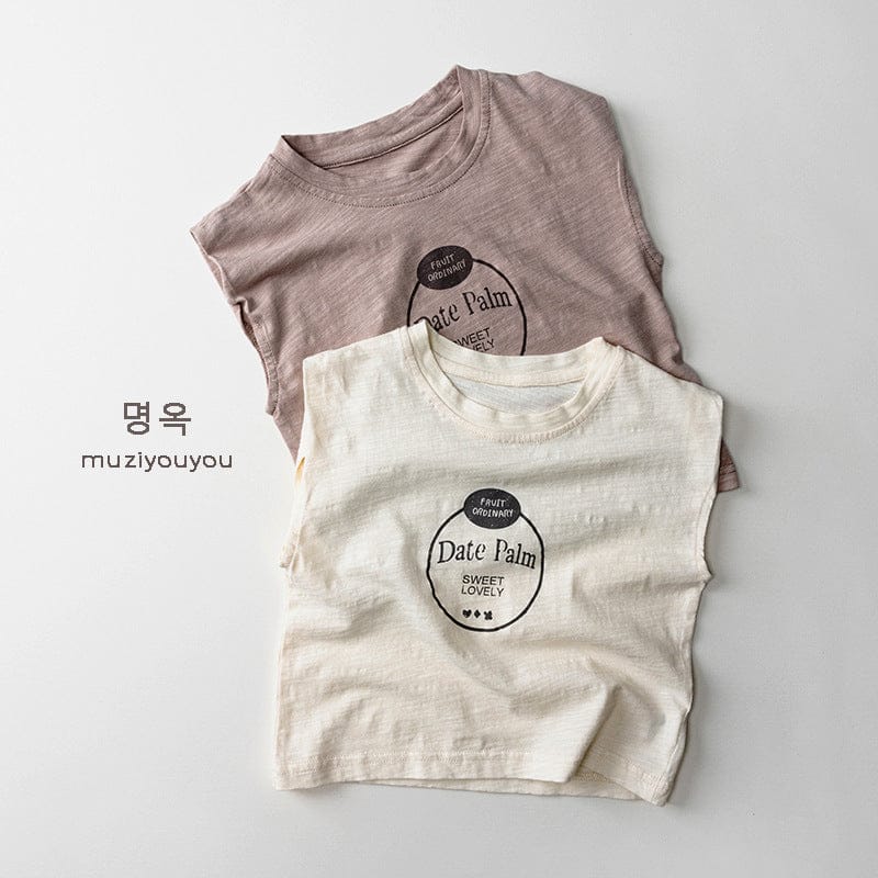 タンクトップ・キャミソール・ノースリーブトップス ロゴプリントノースリーブTシャツ【mh0010472】