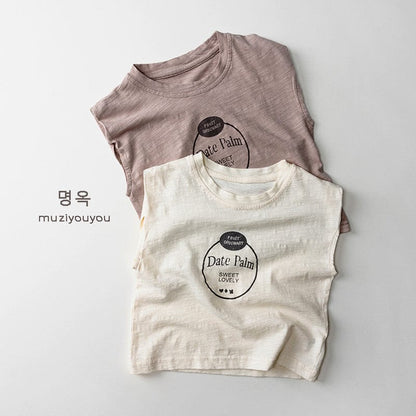 タンクトップ・キャミソール・ノースリーブトップス ロゴプリントノースリーブTシャツ【mh0010472】