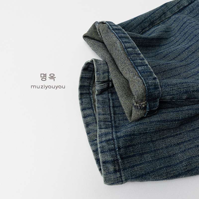 デニムパンツ Vertical Stripe Denim Slacks ストライプデニムパンツ【mh0012022】
