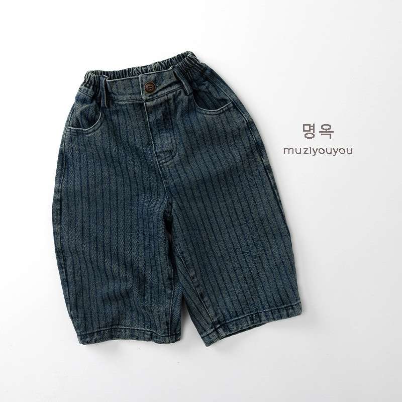 デニムパンツ Vertical Stripe Denim Slacks ストライプデニムパンツ【mh0012022】