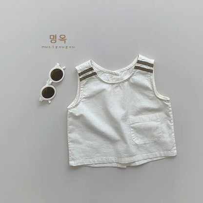 タンクトップ・キャミソール・ノースリーブトップス White / 12M  80CM キッズトップス ノースリーブシャツ シンプルペーシック 2カラー【mh0006327】