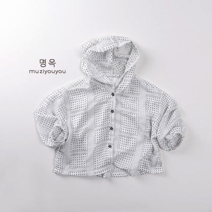 カーディガン・パーカー White / 80cm チェックフーディーサマーカーディガンジャケット【mh0009823】