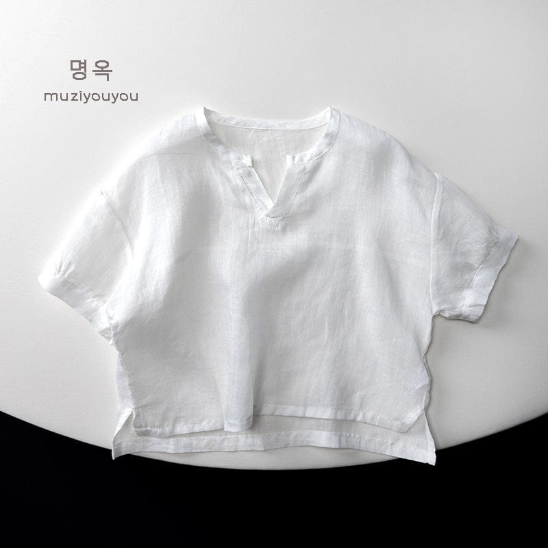 半袖シャツ・ブラウス White / 80cm 薄手ナチュラル半袖シャツ【mh0010457】