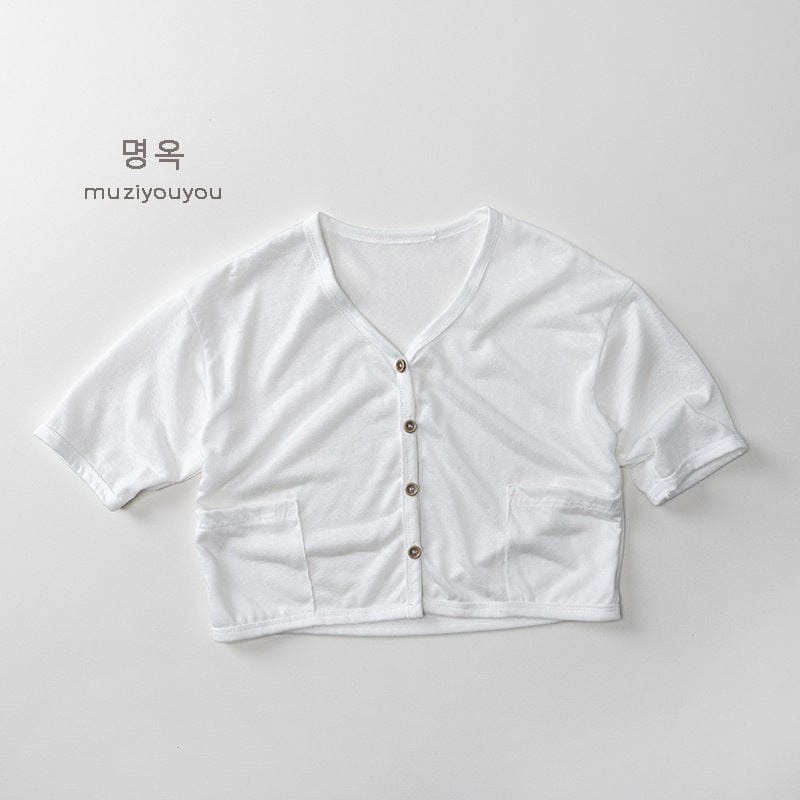 カーディガン・パーカー White / 80cm シンプルサマーカーディガン【mh0010459】