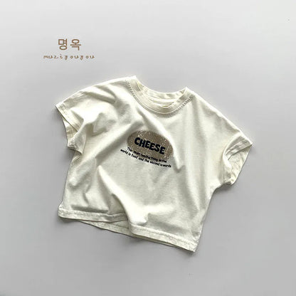 半袖Tシャツ Beige Apricot / 12M  80CM キッズトップス 半袖プリントTシャツ チーズ 2カラー【mh0005550】