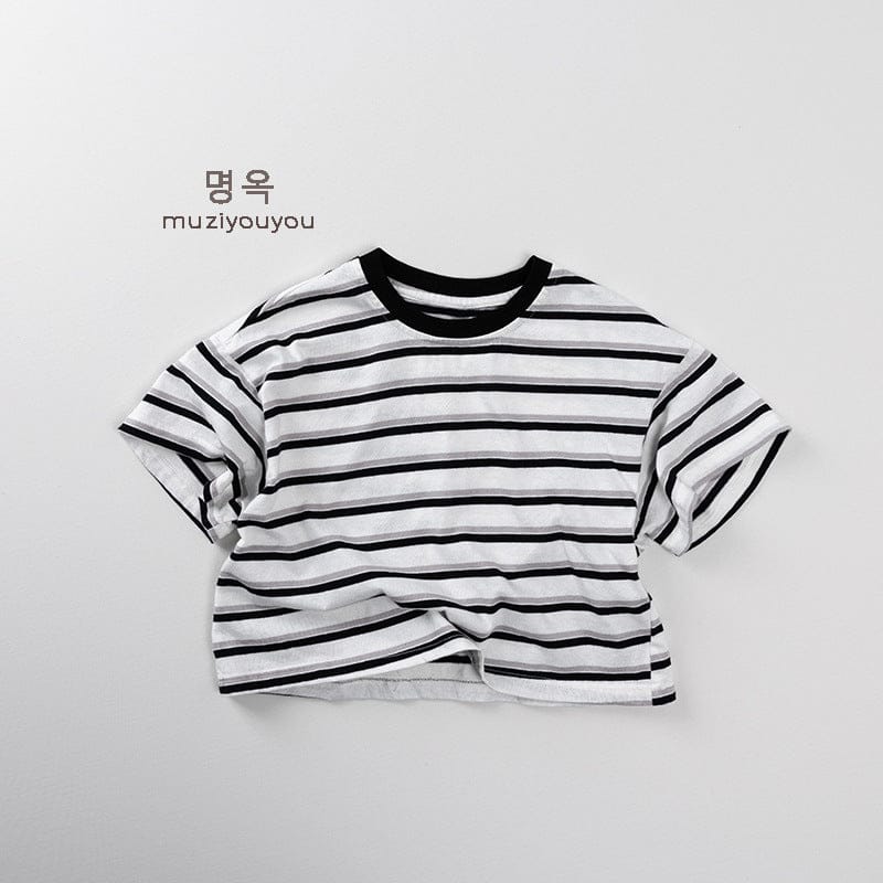 半袖Tシャツ Black / 80cm レトロボーダー半袖Tシャツ【mh0009809】