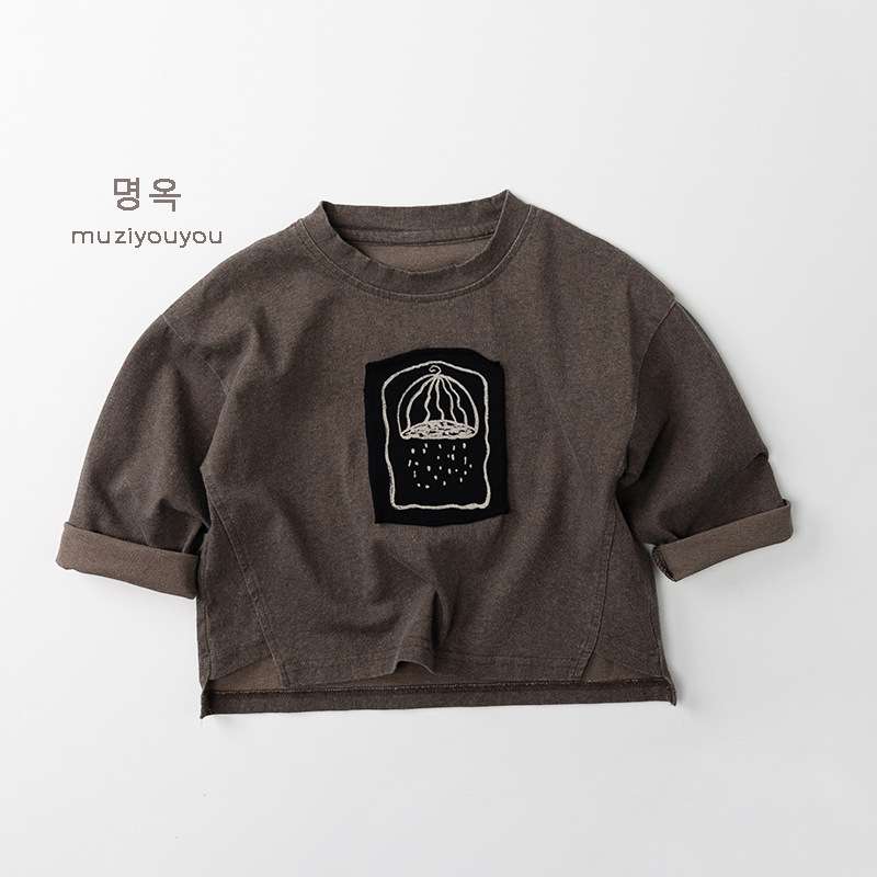 長袖Tシャツ Brown / 80cm Pure Cotton Versatile T-Shirt コットン 長袖 Tシャツ【mh0012014】