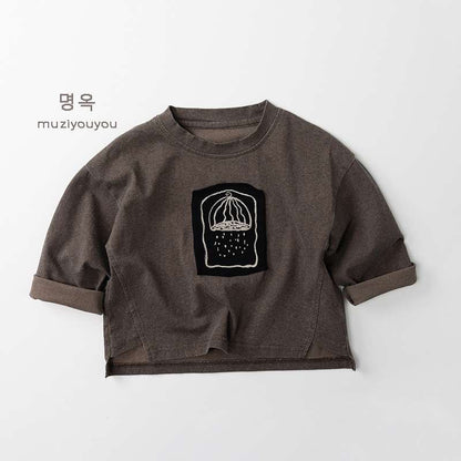 長袖Tシャツ Brown / 80cm Pure Cotton Versatile T-Shirt コットン 長袖 Tシャツ【mh0012014】