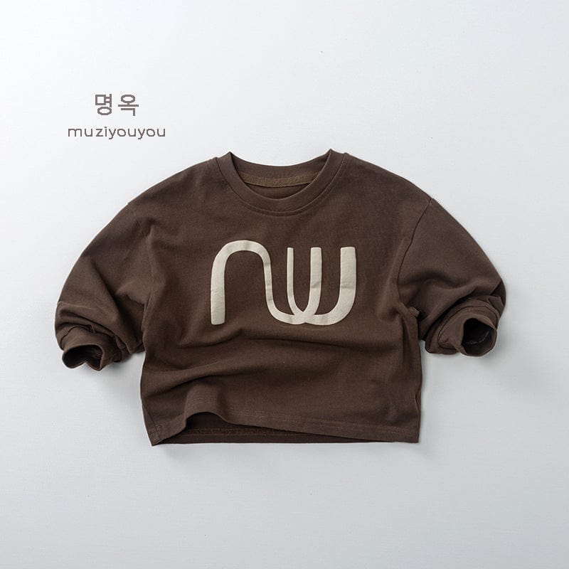 長袖Tシャツ Brown / 80cm 幾何学プリント長袖Tシャツ【mh0010861】