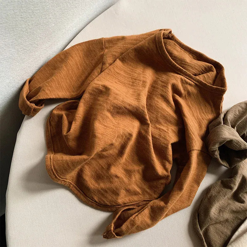 長袖Tシャツ Caramel / 12M  80CM キッズトップス 長袖ルーズ Tシャツ【mh0000803】