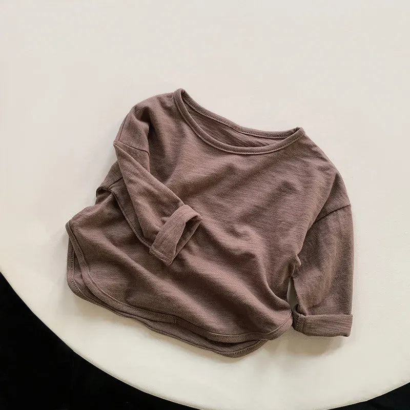 長袖Tシャツ Dark Brown / 12M  80CM キッズトップス 長袖ルーズ Tシャツ【mh0000803】