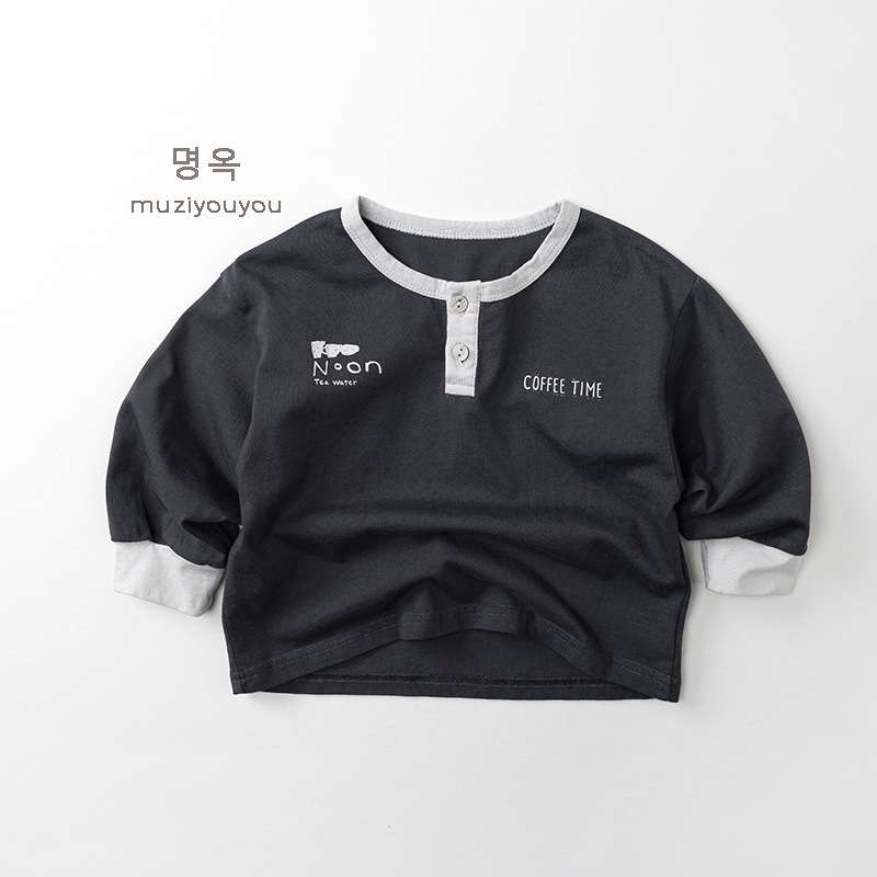 長袖Tシャツ Dark Gray / 80cm Personalized Versatile T-Shirt 長袖Tシャツ【mh0012027】