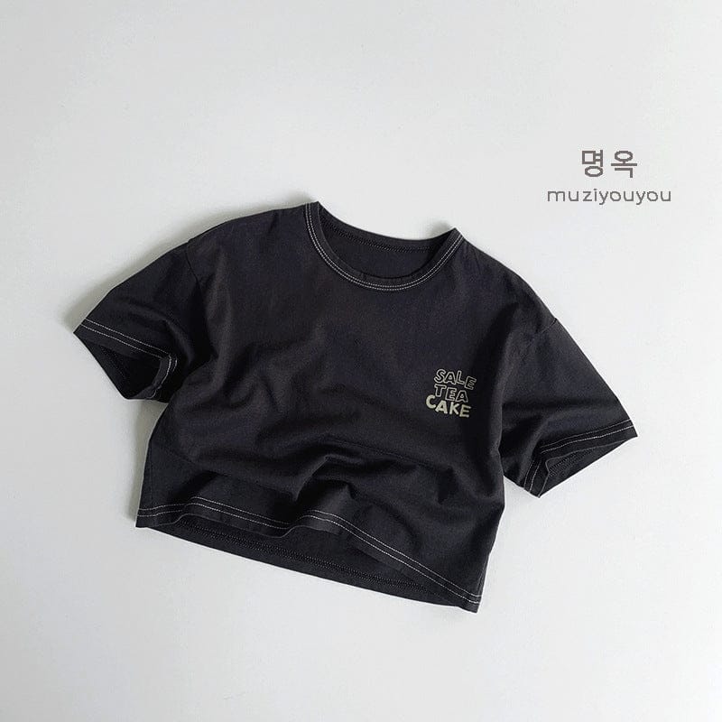 半袖Tシャツ Dark Gray / 80cm ロゴステッチ半袖Tシャツ【mh0009581】